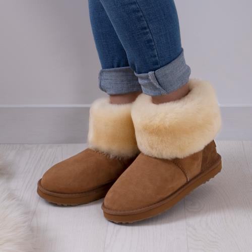 Ladies Cornwall Sheepskin Boots Chestnut Extra Image 6